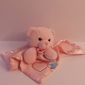 NEW AURORA BABY Lovey, Lovie Bear One Size Pink Color 15X15 blanket (B18) (P)